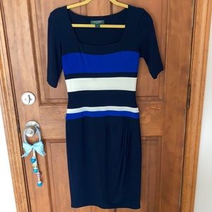 Lauren Ralph Lauren Dress Striped Business EUC size 2
